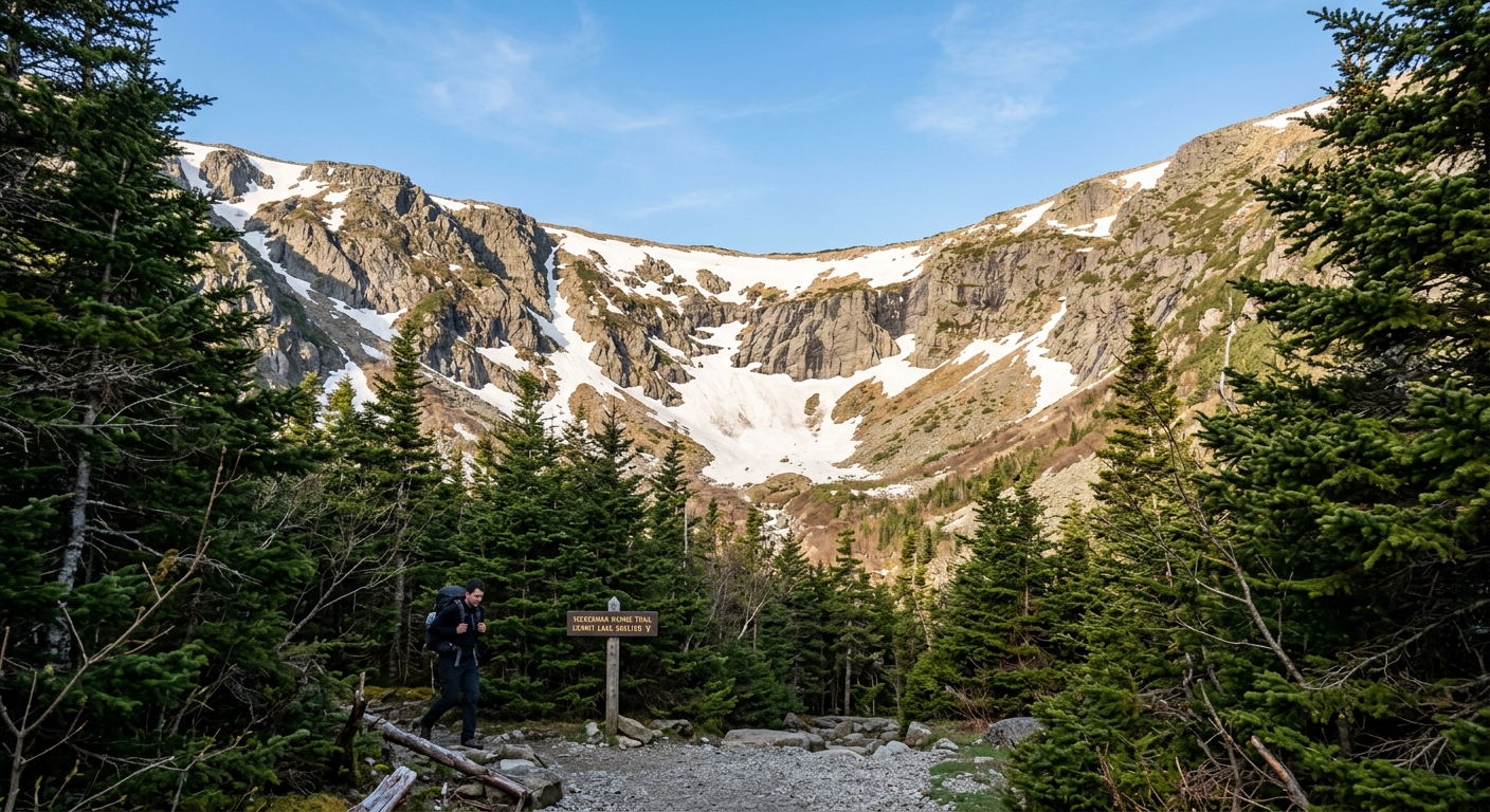 Tuckerman Ravine headwall from Hermit Lake